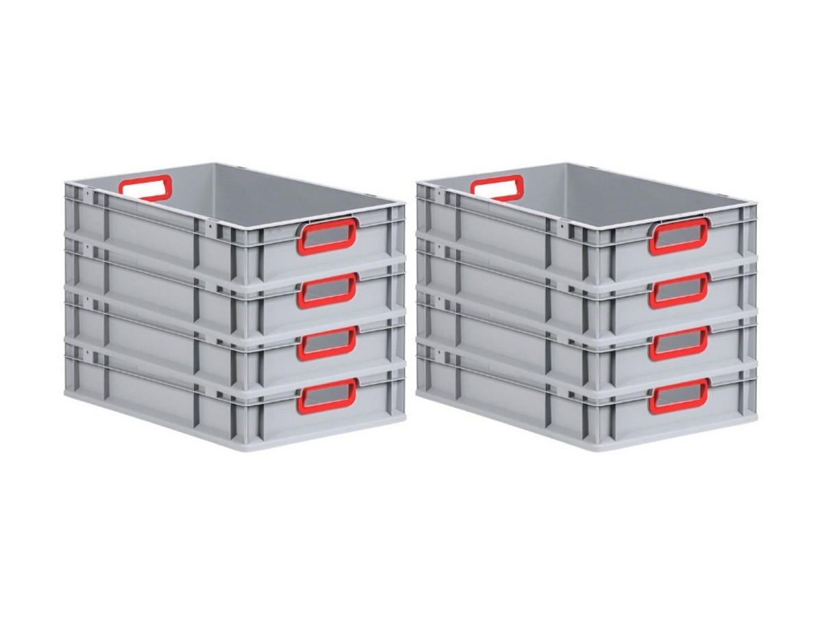 EUROBOX 8x Nextgen Color 12x40x60cm 23 Liter Griffe Rot Offen - Rot, Kunststoff (40/12/60cm) - PROREGAL