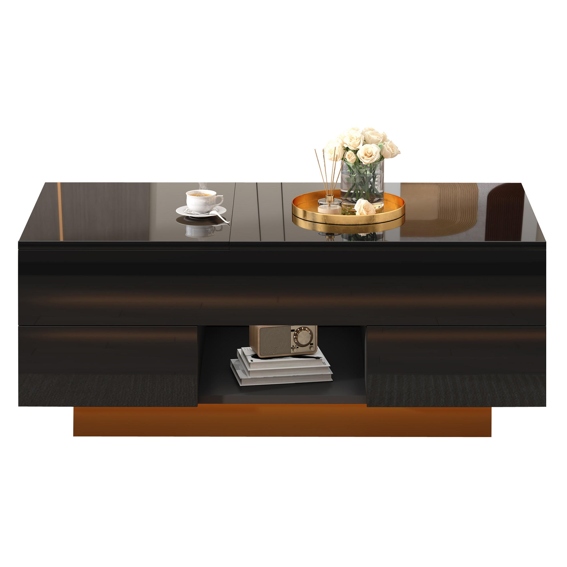 Meubliv Couchtisch Schwarz 45x43x100 cm