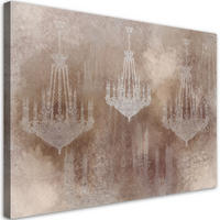 WANDBILD kronleuchter - Pink, Textil (60/40cm) - Feeby