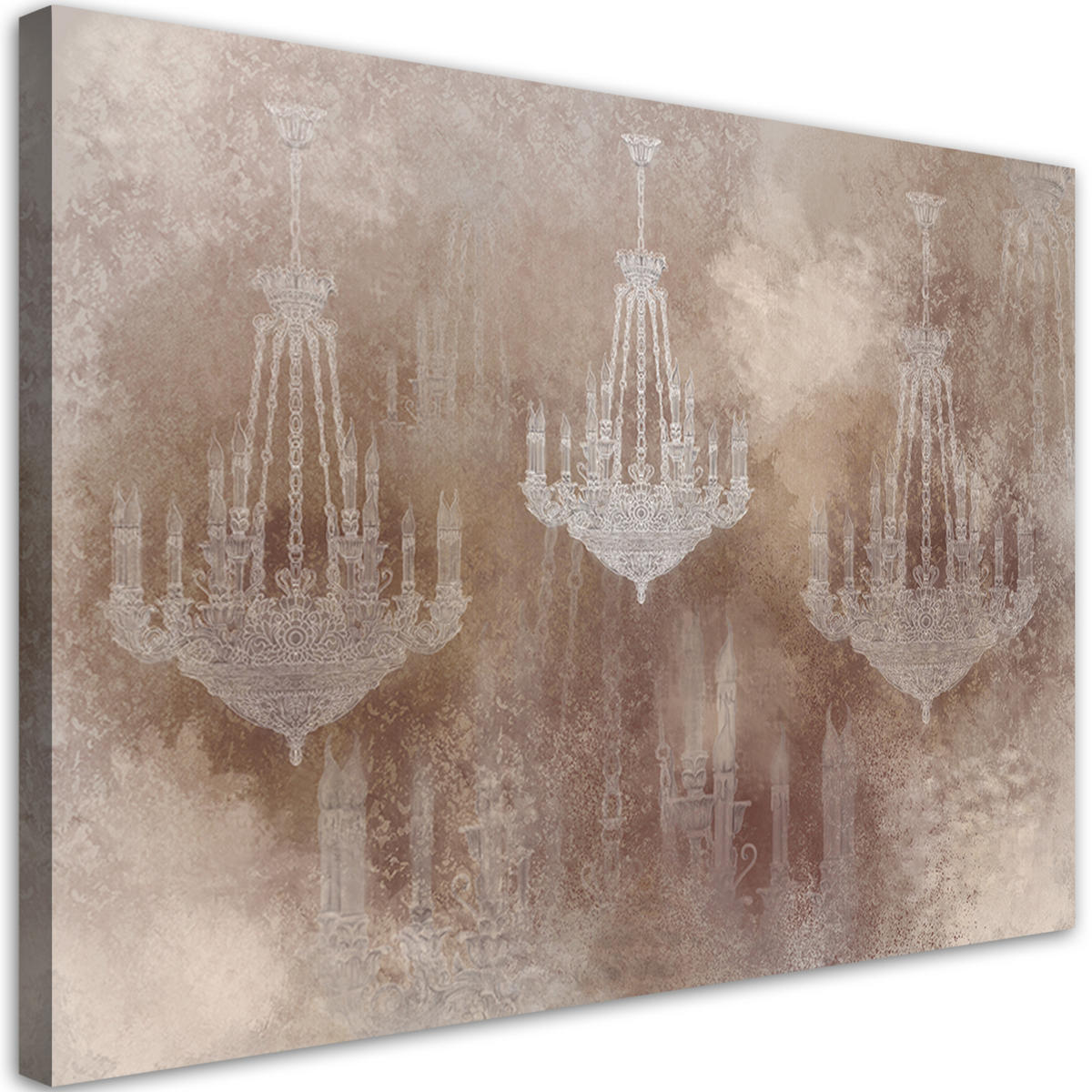 WANDBILD kronleuchter - Pink, Textil (60/40cm) - Feeby