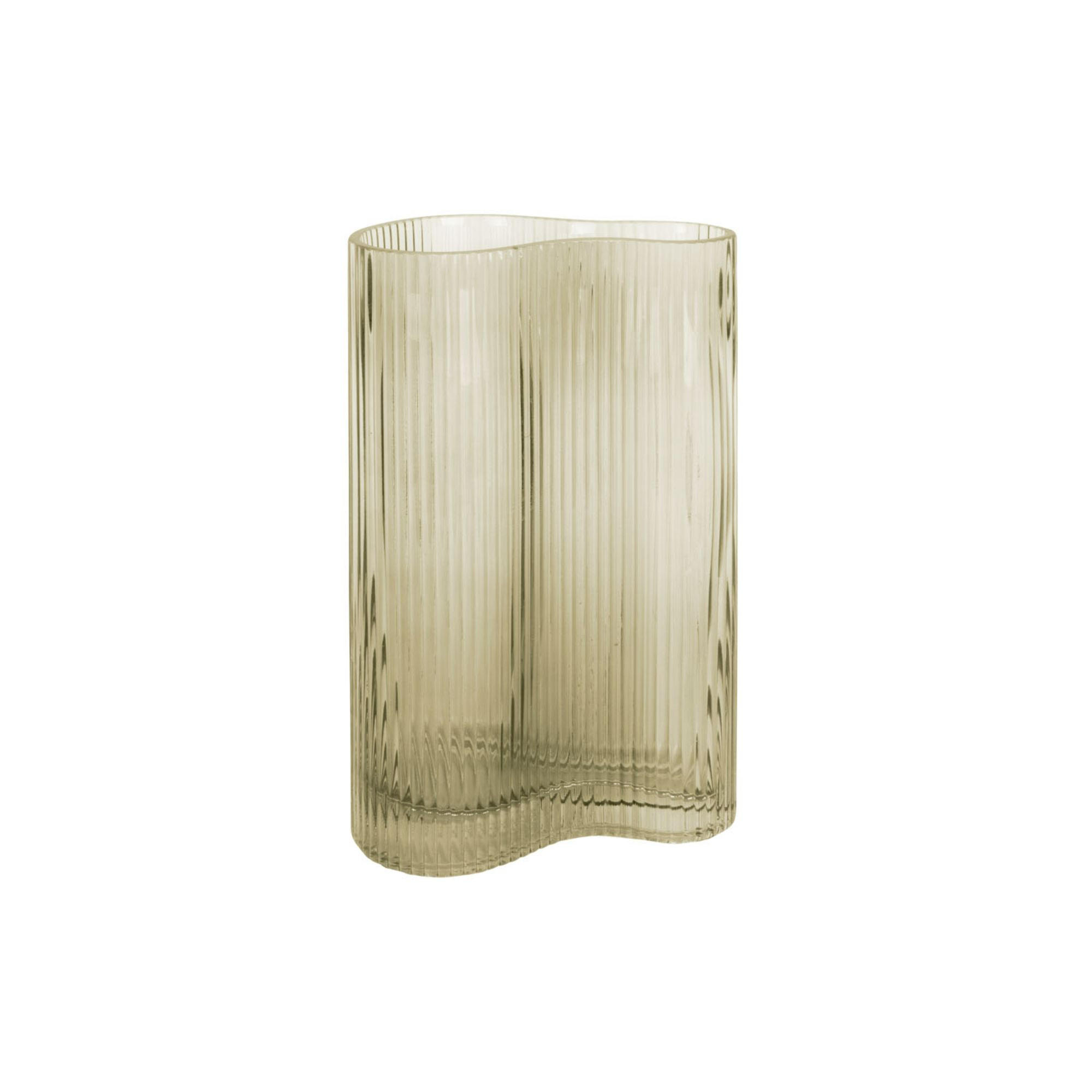 VASE Allure Wave Grün 9.5/9.5/27 cm - Grün, Glas (27cm) - Present Time