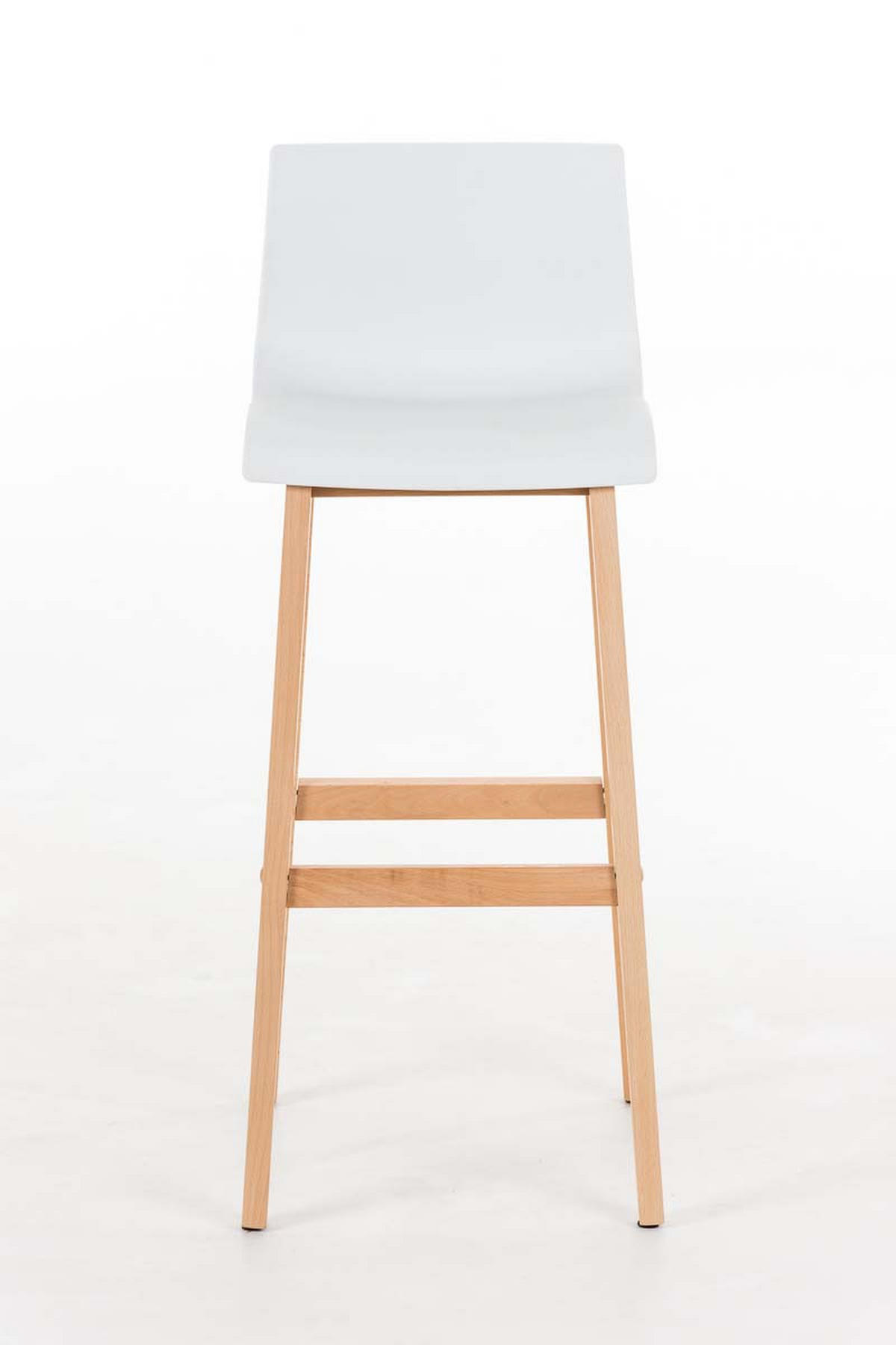 BARHOCKER Holz weiß - Eukalyptusholzfarben/Weiß, Holz (41/101/46cm) - CLP