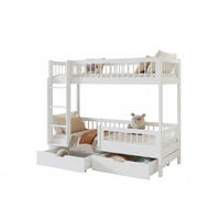ETAGENBETT COLLIN 90/200 cm in Weiß mit Schubladen links - Weiß, Holz (90/200cm) - Deine Möbel 24