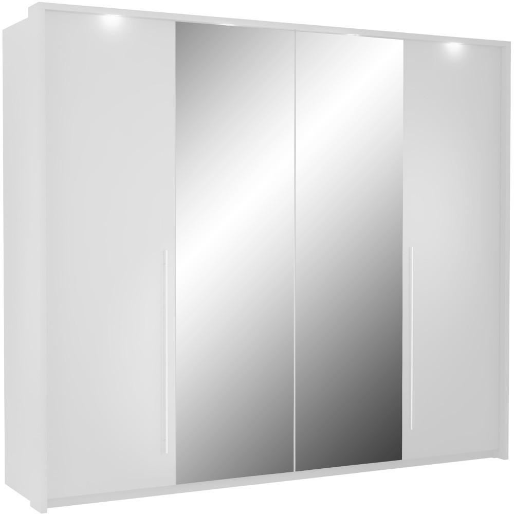 Beautysofa Drehtürenschrank Weiß 255x219x65 cm