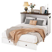 SCHRANKBETT 140x200cm Weiß mit Schubladen und Regal USB Steckdose - Weiß, Holz (140/200cm) - FLIEKS