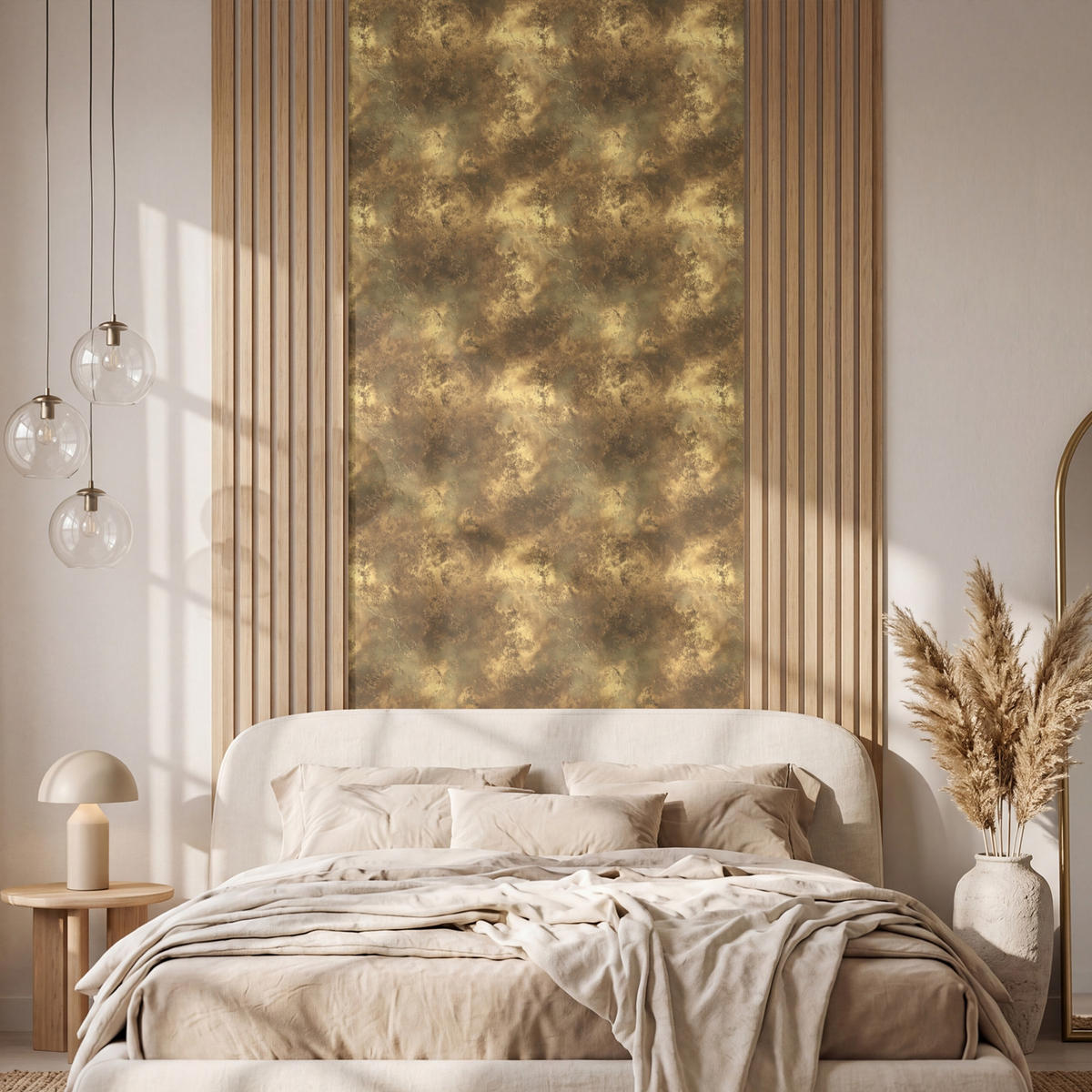 TAPETE - Antik - Metallic-Look - Gold - 120x300 cm - Messingfarben, Papier (120/300cm) - OnlyWow