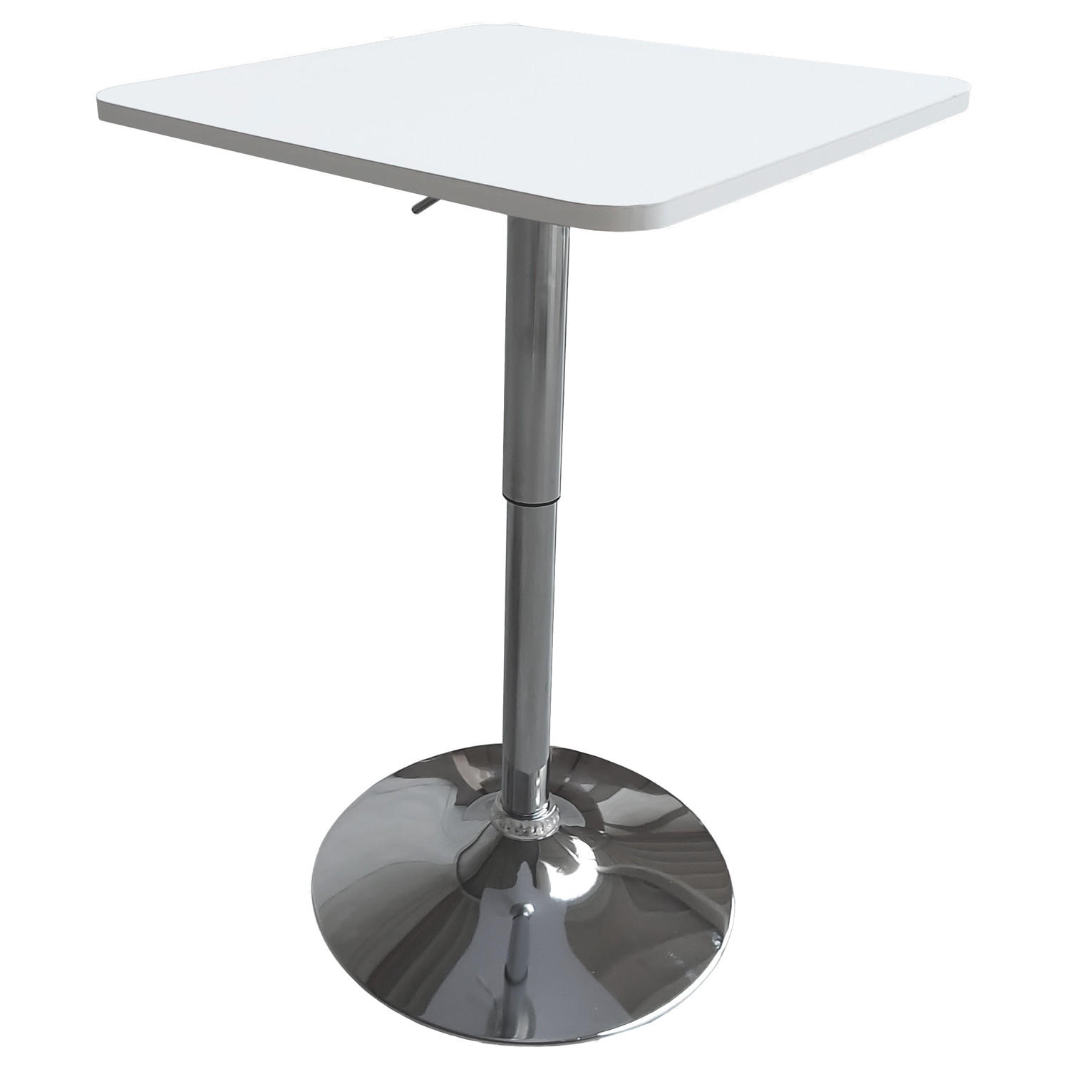 BARTISCH LUKE Weiß und Chrom - Weiß, Holzwerkstoff (57/57/105cm) - Happy Garden