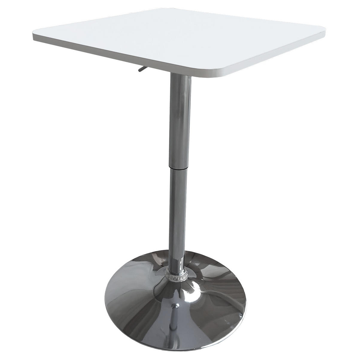 BARTISCH LUKE Weiß und Chrom - Weiß, Holzwerkstoff (57/57/105cm) - Happy Garden