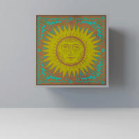 SIDEBOARD SUNSHINE EULOGY, Grau, 57,5x42x57,5 cm, Ohne Füße - Multicolor/Grau, Holzwerkstoff (57.5/57.5/42cm) - SpaceRebels