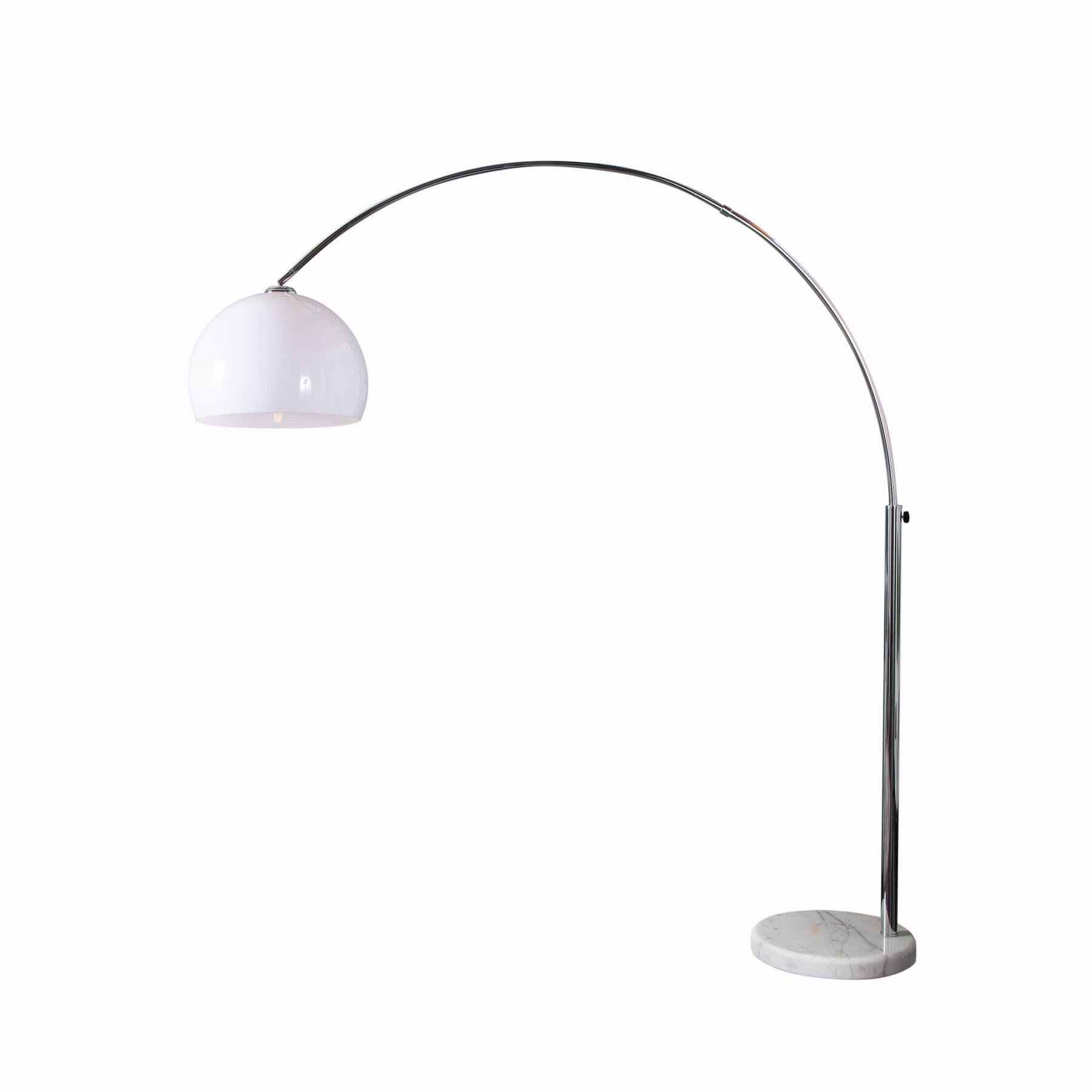 BOGENLAMPE LOUNGE DEAL Marmor Weiß 175-205 cm - Silberfarben/Weiß, Kunststoff/Stein (40/150/175cm) - riess-ambiente