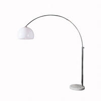 BOGENLAMPE LOUNGE DEAL Marmor Weiß 175-205 cm - Silberfarben/Weiß, Kunststoff/Stein (40/150/175cm) - riess-ambiente