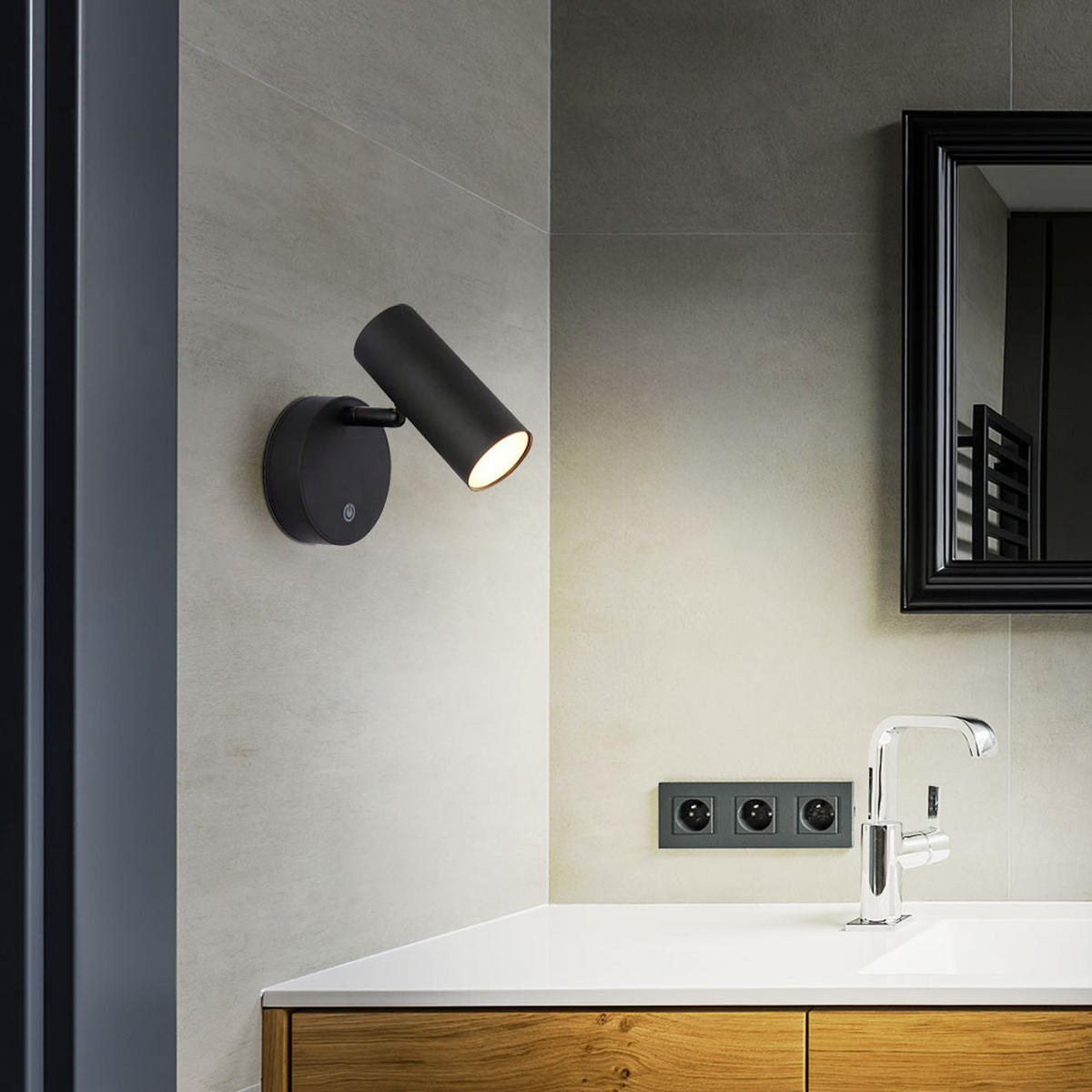 LED WANDLEUCHTE ALLVI Schwarz beweglich - Schwarz, Kunststoff (10/12.5/15cm) - Globo Lighting