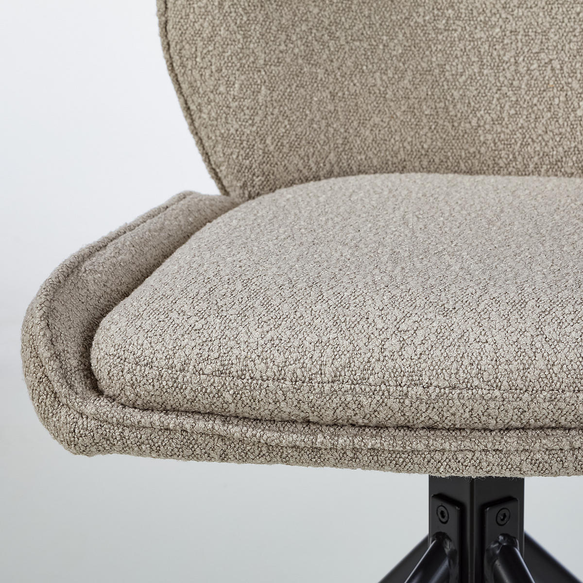 ESSZIMMERSTUHL 2er-Set - Grau - Bouclé - Buche - Eisen - 50 x 89 x 63 cm - Grau, Holz/Textil (50/89/63cm) - home24