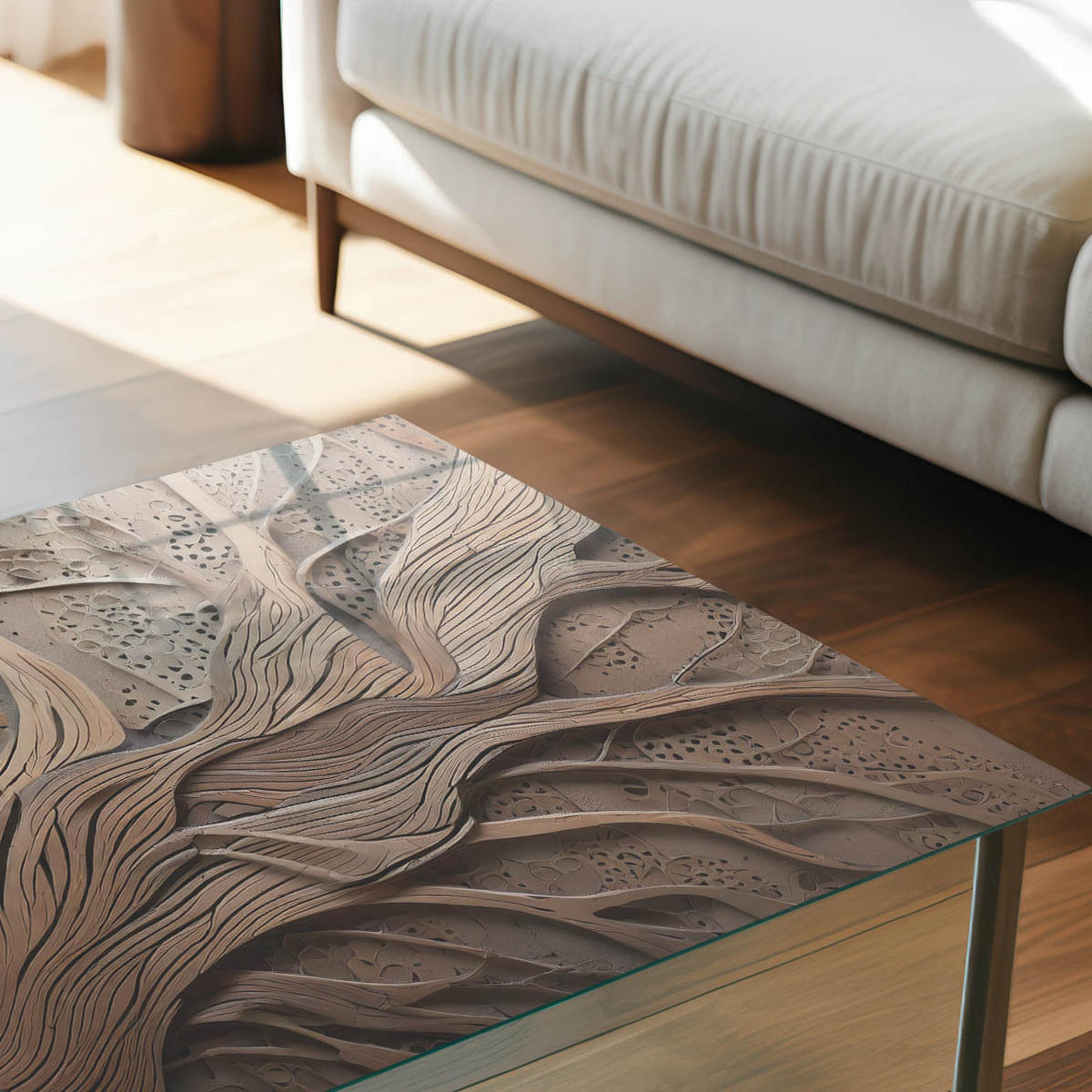 GLASPLATTE 80x60 cm – Würzige Muster - Braun, Glas (0.4/80/60cm) - ArtPrintCave