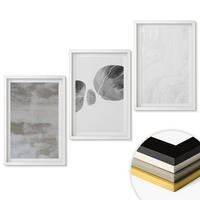 WANDBILDER 3er-Set - 40x60 cm Weißer Rahmen - Abstrakte moderne Strukturen - Weiß, Kunststoff (40/60cm) - ArtPrintCave