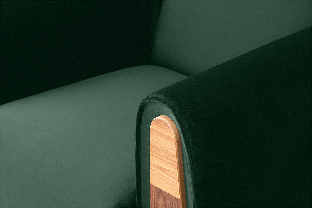 SESSEL GUSTAVO mit Armlehnen, dunkelgrün - Dunkelgrün/Braun, Holz/Holzwerkstoff (83/95/92cm) - KONSIMO®