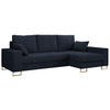 ECKSOFA Dorian Cord Dunkelblau - Goldfarben/Dunkelblau, Textil/Metall (242/138cm) - MKS