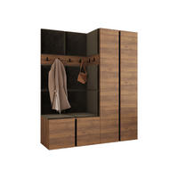 GARDEROBEN-SET Orion III - Nussbaumfarben/Braun, Holzwerkstoff/Kunststoff (158/186/46cm) - MIRJAN24