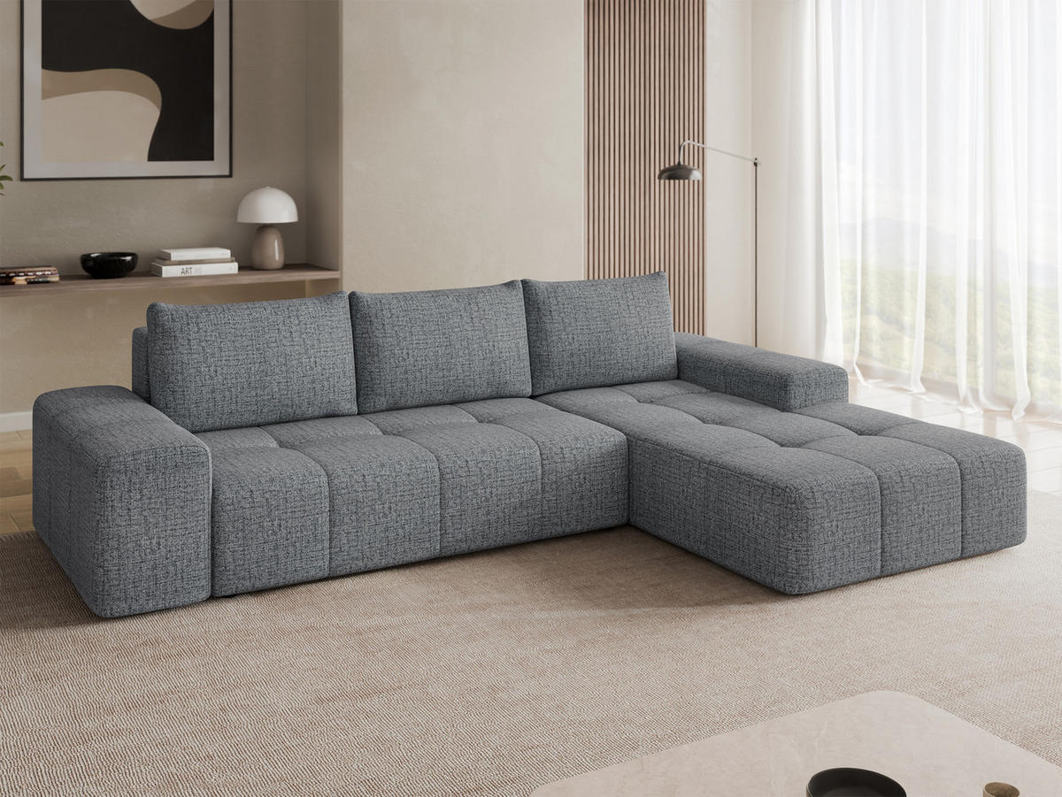 ECKSCHLAFSOFA Tonseo L, Seite: Rechts - Schwarz/Grau, Holz/Kunststoff (275/173cm) - MIRJAN24
