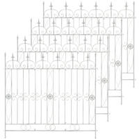 GARTENZAUN 4 Metall Antik Weiß - Weiß/Grau, Metall (124/116cm) - CLP
