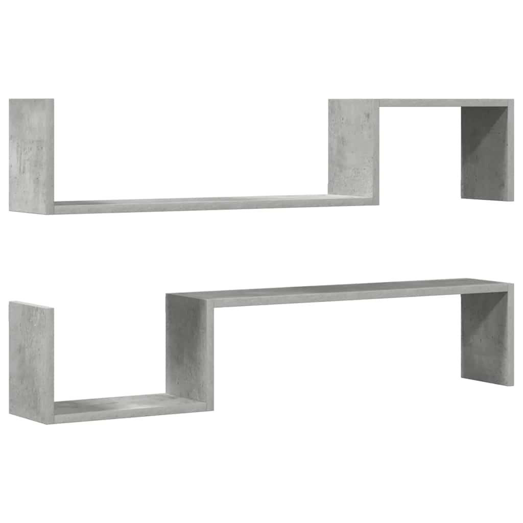 vidaXL Wandregalset Hellgrau 100x20x15 cm