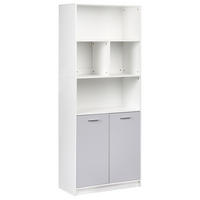 KNIHOVNA se 2 dveřmi Šedá/Bílá Zehna - šedá, kompozitní dřevo (80/197/40cm) - Beliani