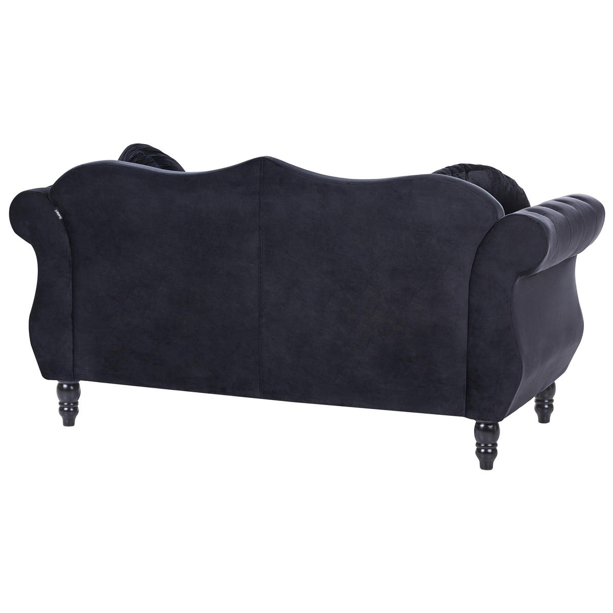 2-SITZER-SOFA Samtstoff Schwarz Skien - Schwarz, Textil (166/86/83cm) - Beliani
