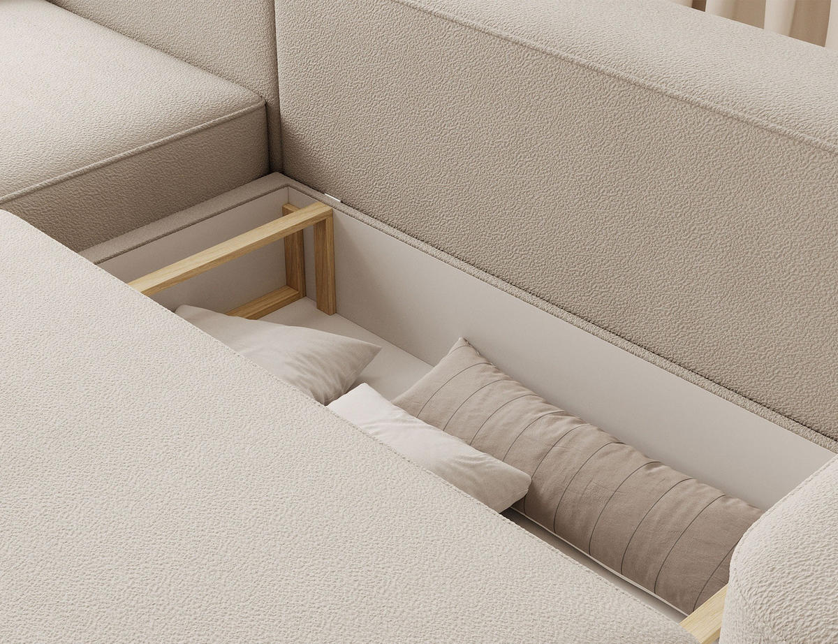 ECKSOFA RUMA - Beige (Amore 18) - Beige, Holzwerkstoff (285/180cm) - Möblo