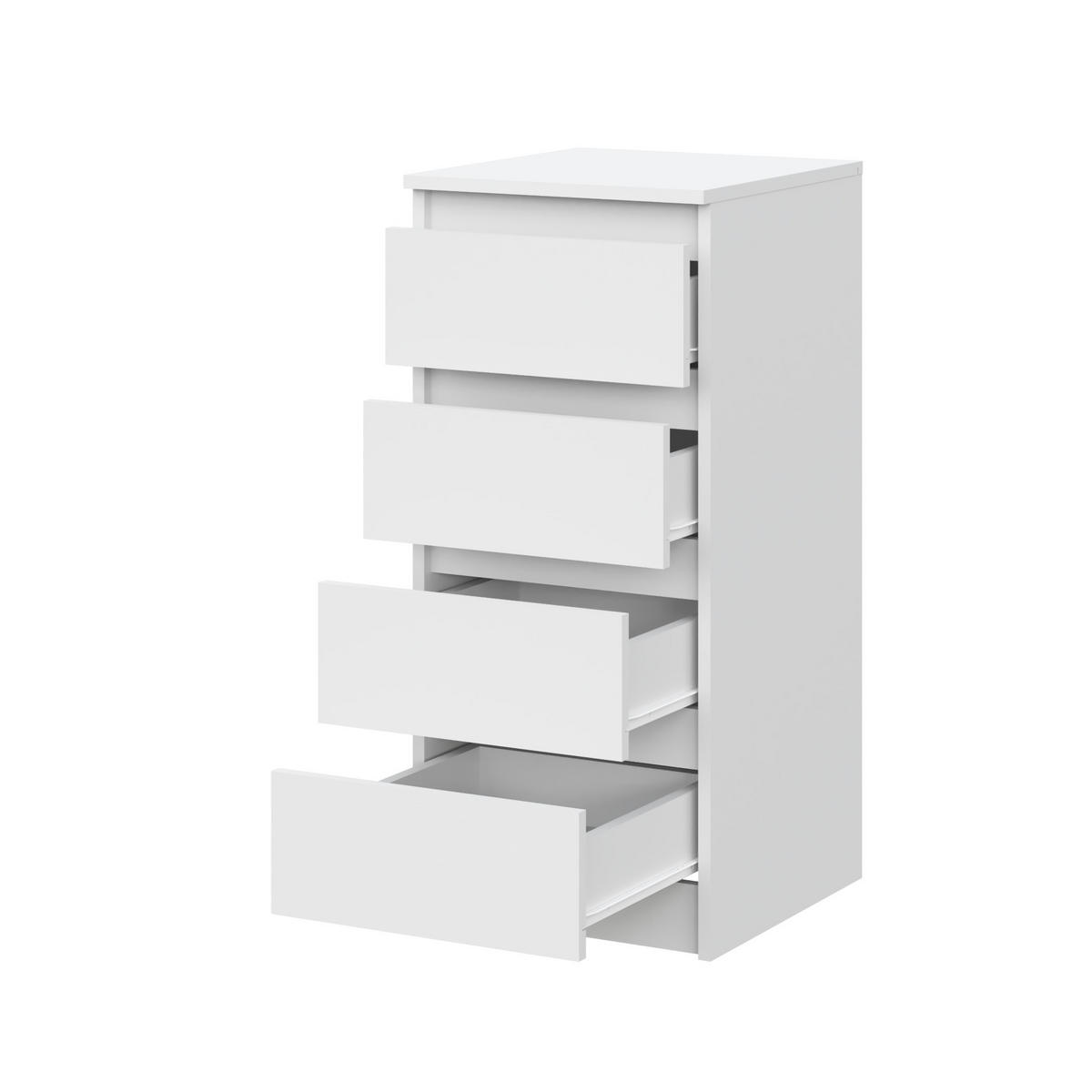 SIDEBOARD SOLA KOM2-4S Schubladen Weiß - Weiß, Holzwerkstoff/Kunststoff (40/90/43cm) - Komodee