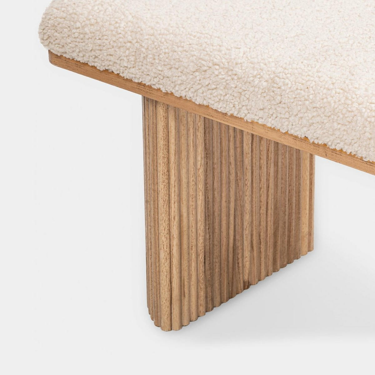 BANK Bruna Weiß 100 cm x 45 cm - Weiß, Textil (100/45/35cm)