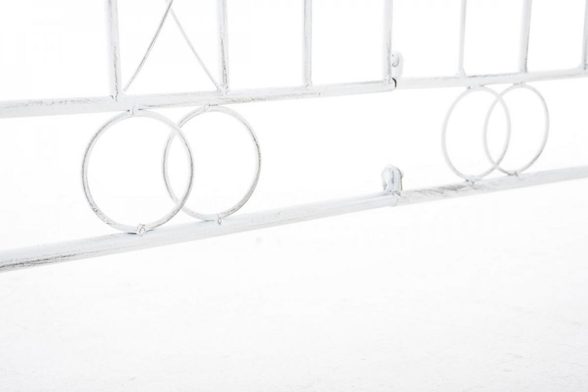 GARTENZAUN Metall antik weiß - Weiß/Grau, Metall (124/116cm) - CLP