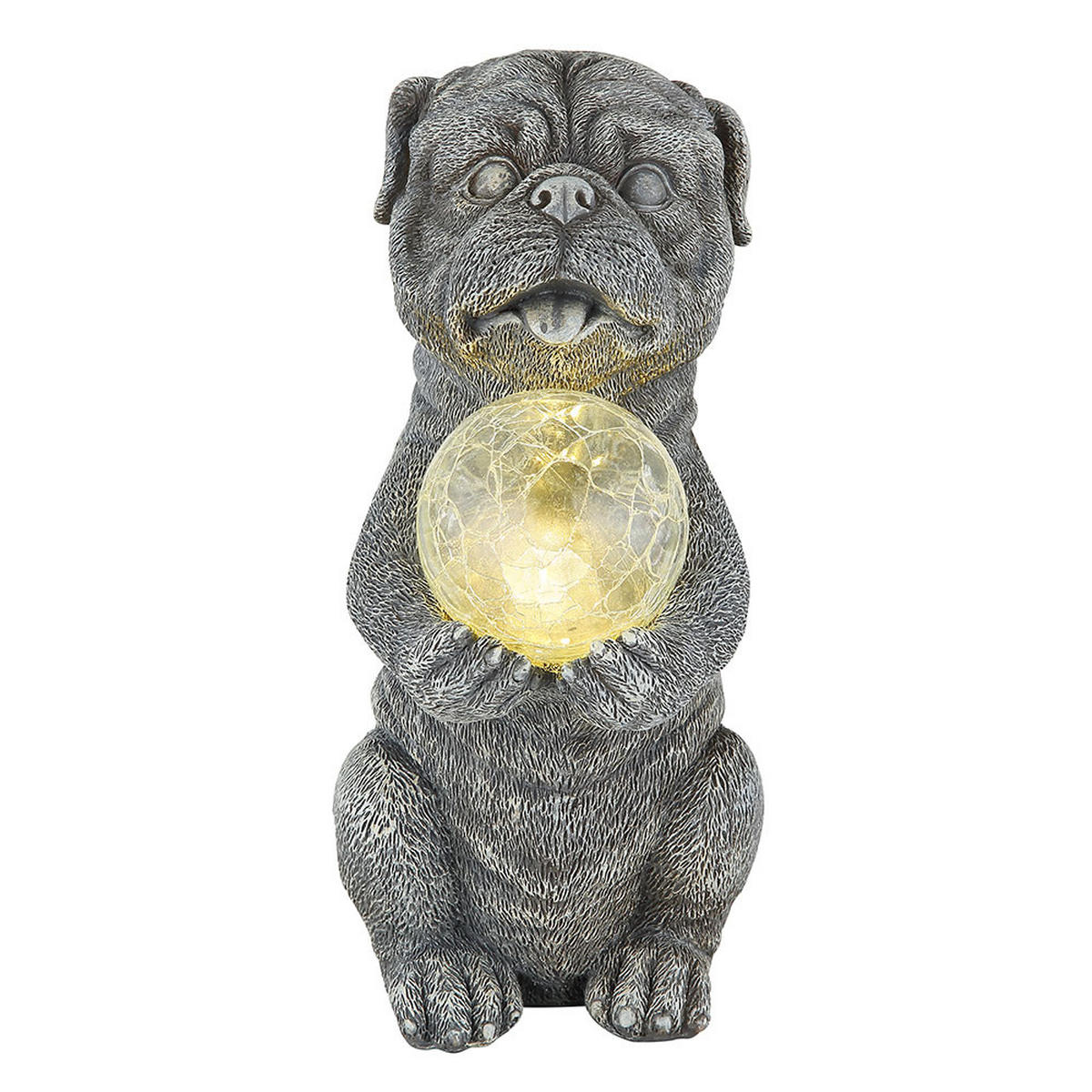LED AUSSENLEUCHTE Hund Grau - Grau, Glas (17.5/13/29cm) - Globo Lighting
