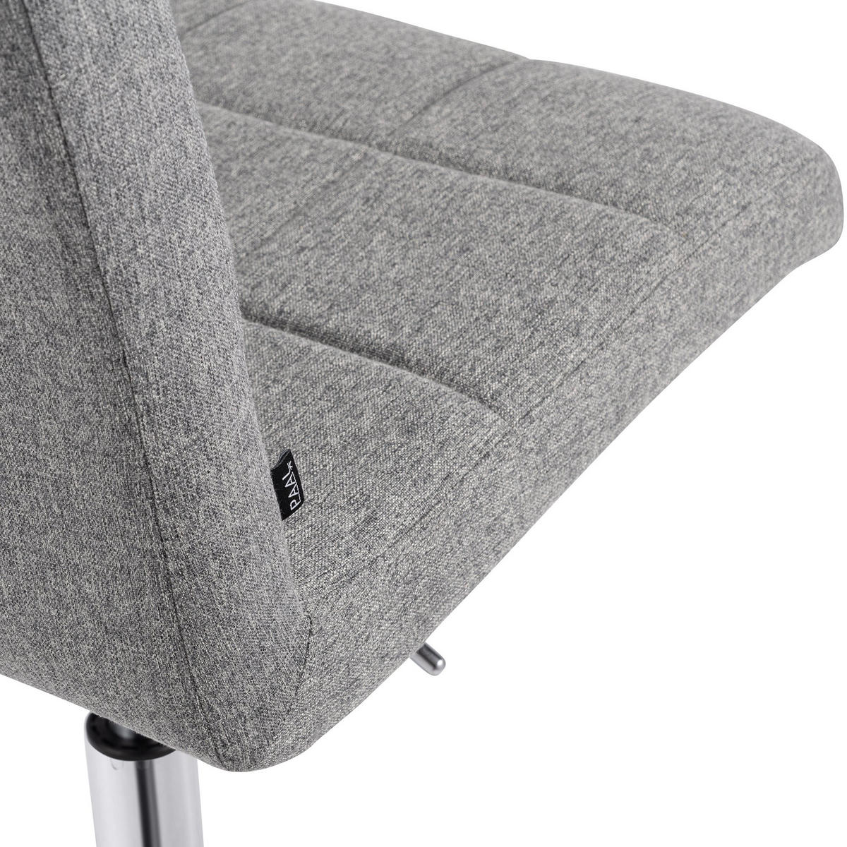 DREHSTUHL Stoff Grau - Chromfarben/Grau, Textil/Metall (47/93/56cm) - CLP