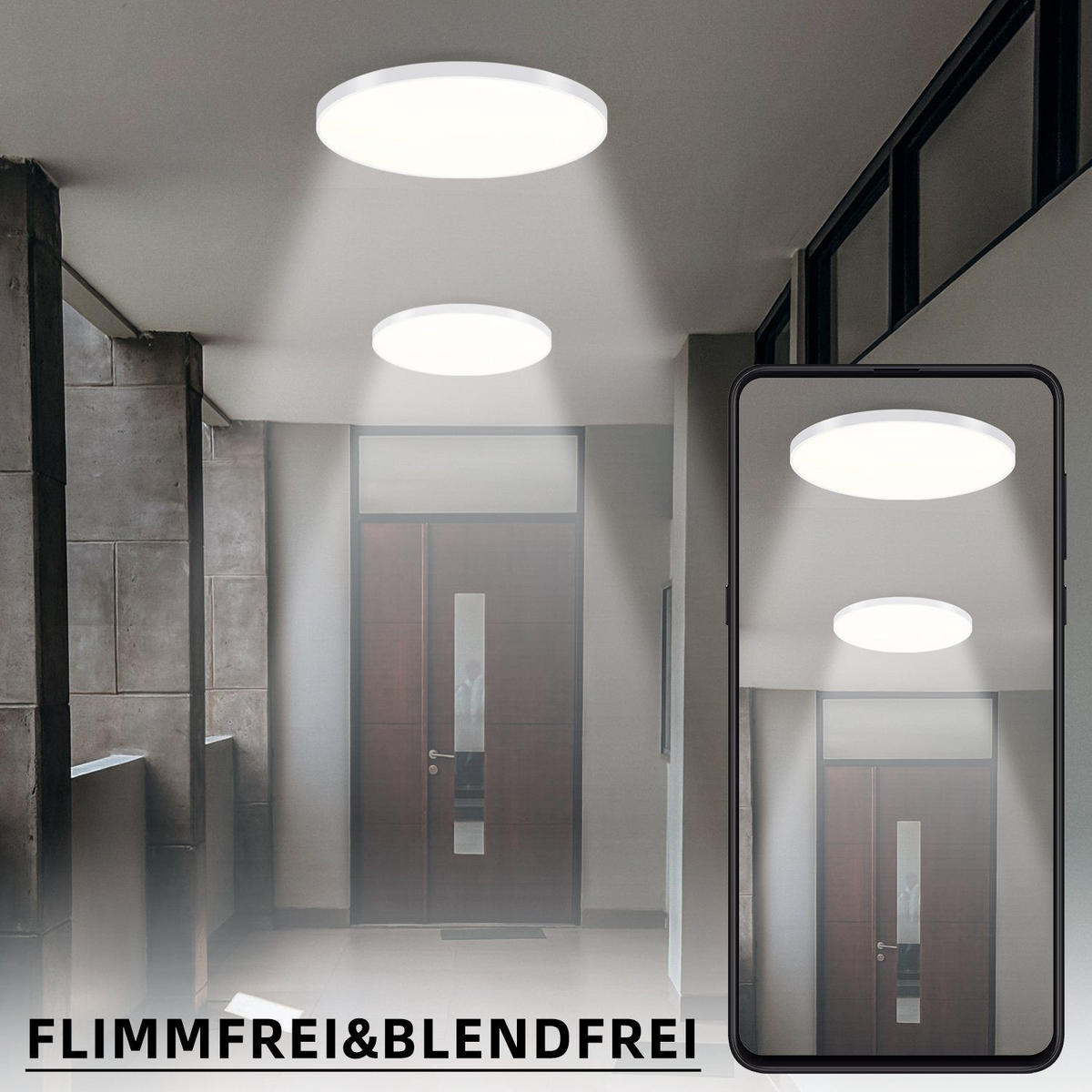 LED DECKENLEUCHTE Williams 37/37/6.5 - Weiß, Kunststoff (37/37/6.5cm) - Nettlife