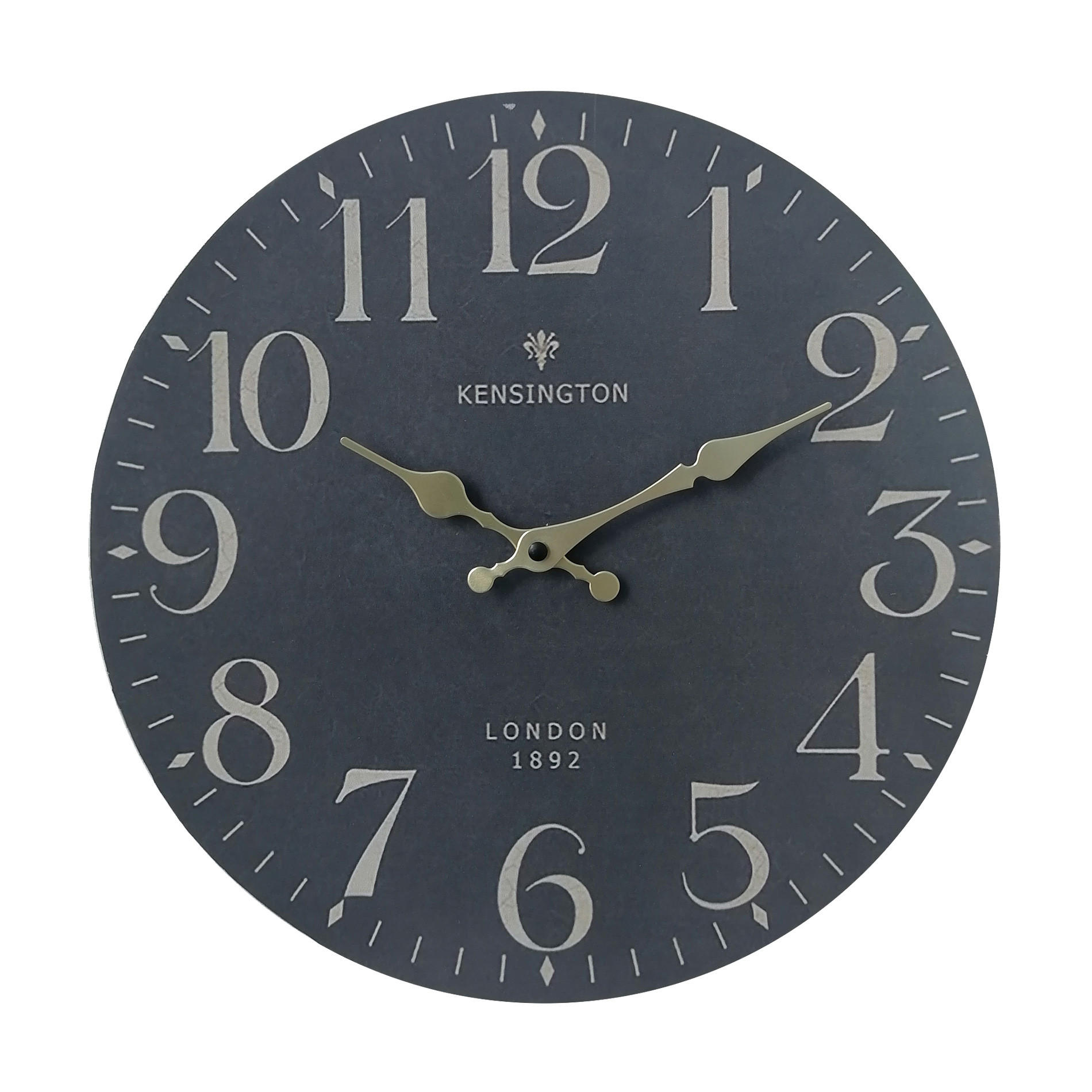 WANDUHR Schwarz 4/34/34 cm - Schwarz, Holzwerkstoff (4/34/34cm) - Mobili Rebecca