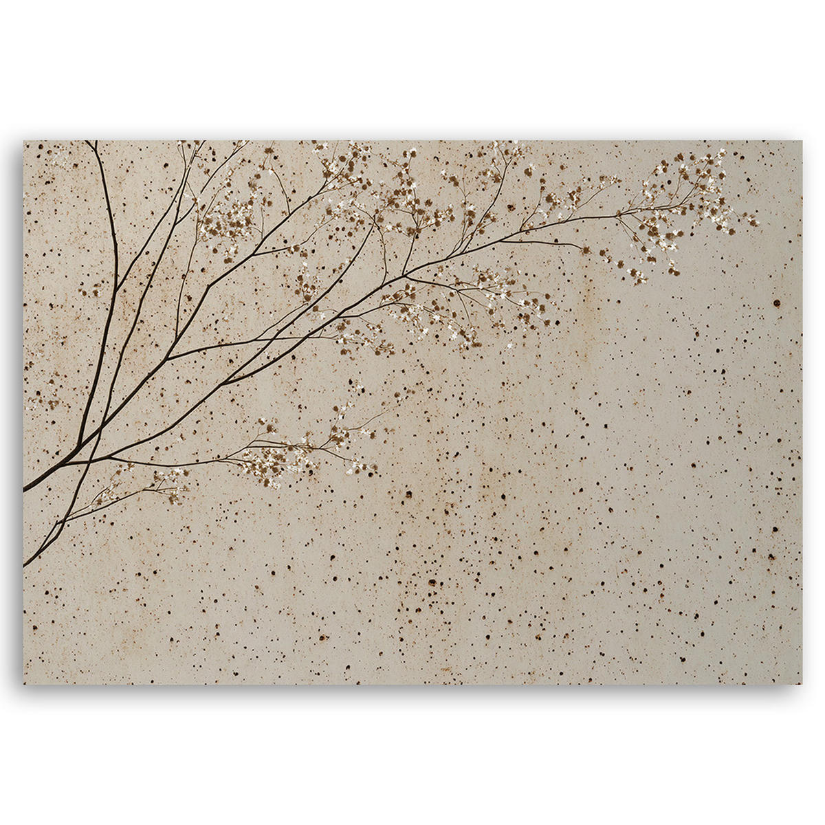 WANDBILD zweige mit blumen - Beige, Textil (60/40cm) - Feeby