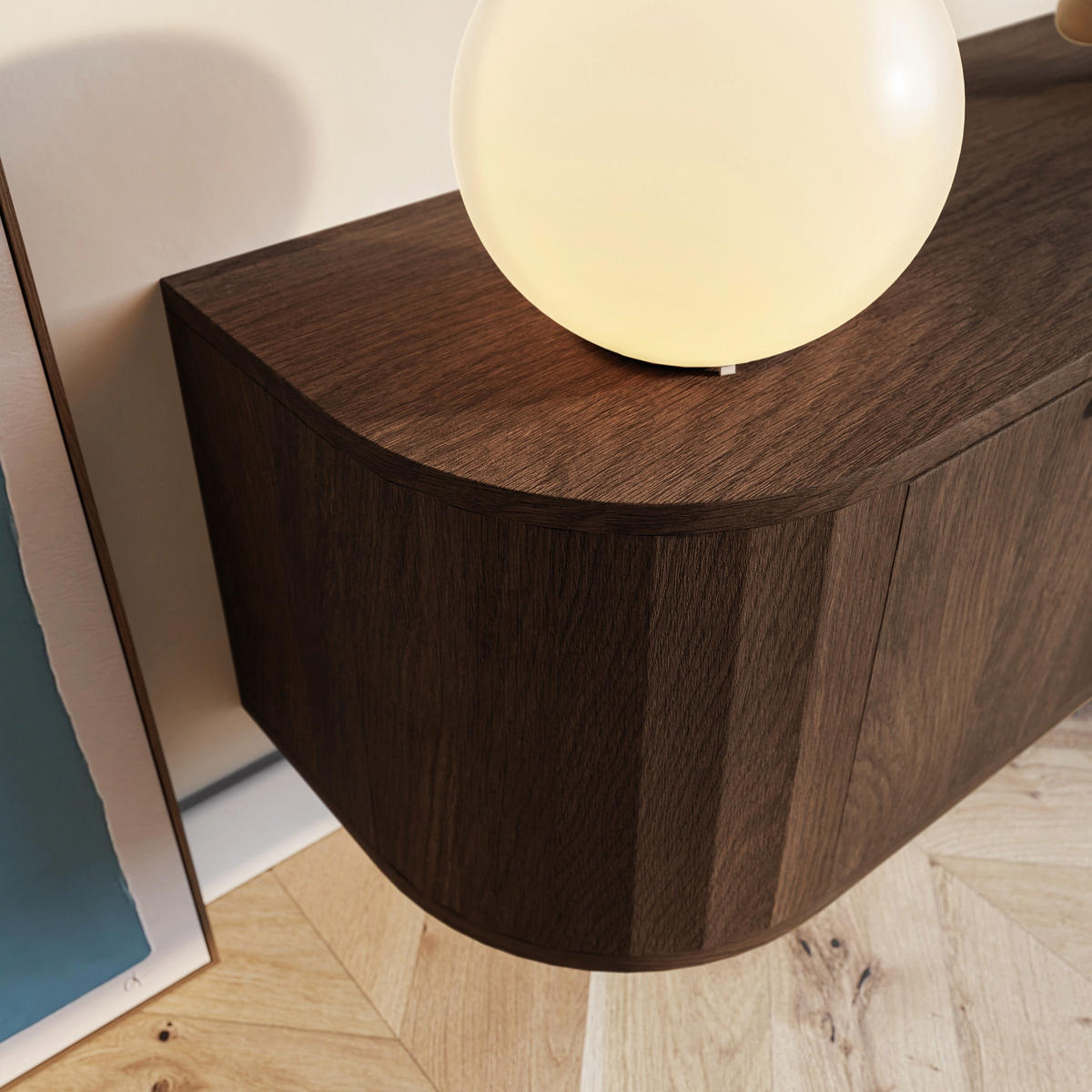 TV stolek Coru, dub, 175 cm - tmavě hnědá, kov/kompozitní dřevo (175.4/35/39.1cm) - Selsey