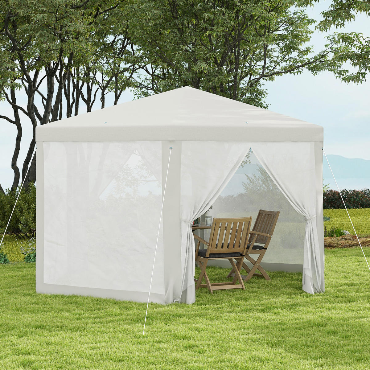 ZAHRADNÍ PAVILON polyester kov krém - krémová, kov/plast (341.2/250/394cm) - Outsunny