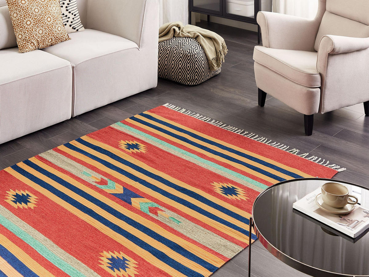 KELIM-TEPPICH Hatis 200/140 cm - Multicolor, Textil (140/200cm) - Beliani
