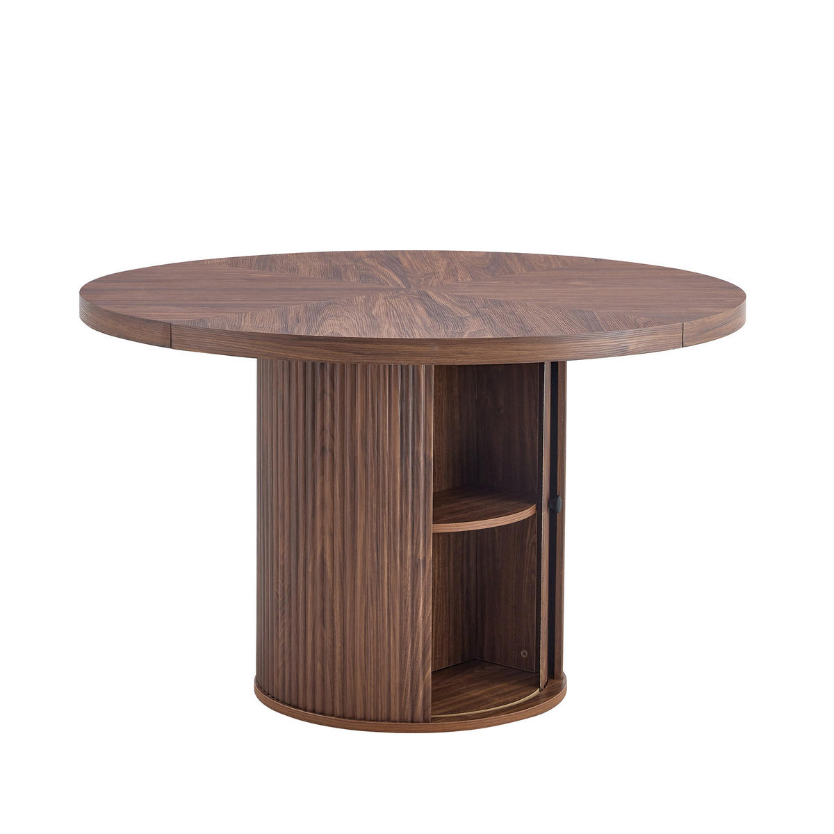 ESSTISCH Rund 115/74 cm mit Stauraum DE-40056 Nussbaum - Walnussfarben, Holzwerkstoff (115/115/74cm) - ComfortXL
