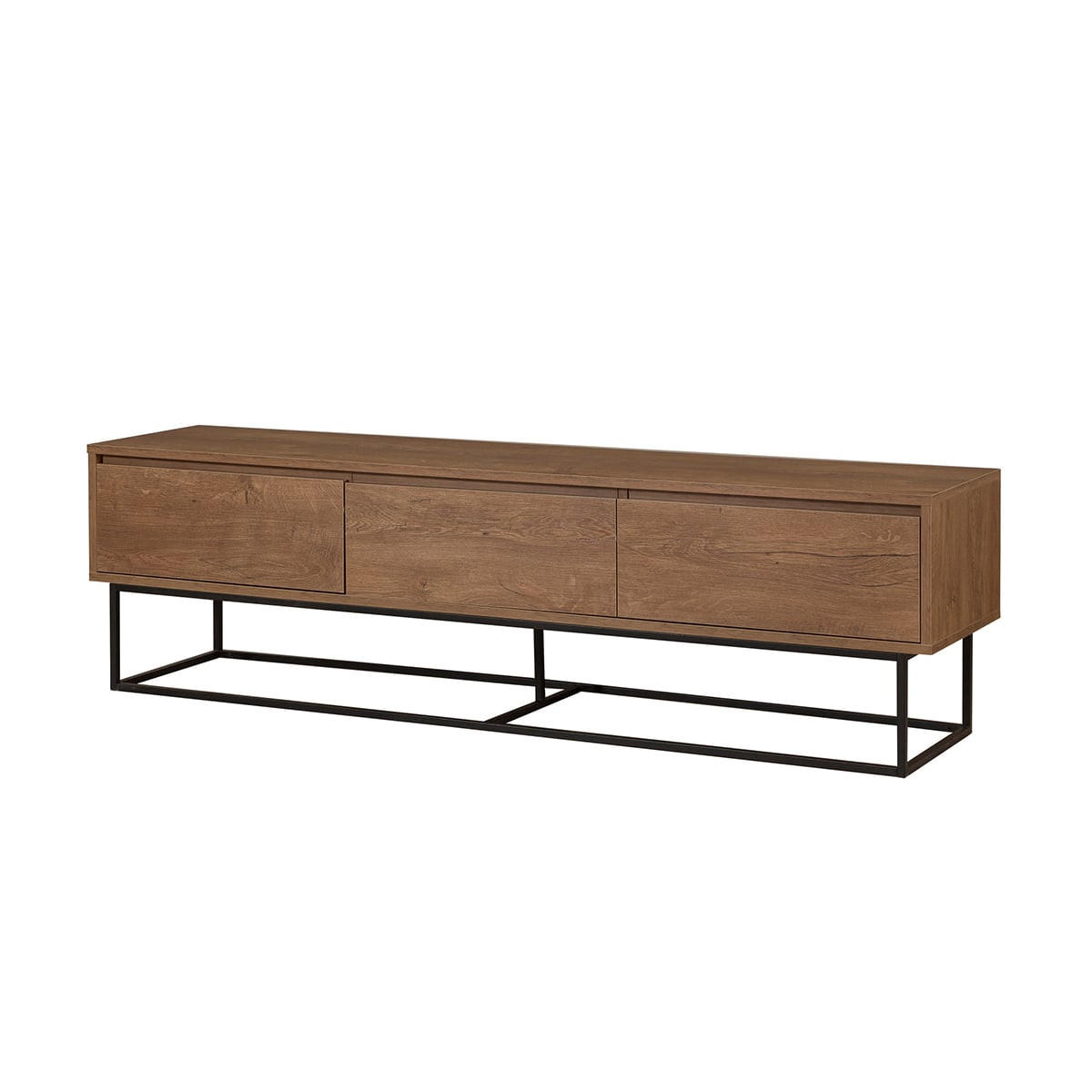 TV-MÖBEL mit 3 Schubladen, Nussbaum-Dekor, Länge 180 cm - Milo - Nussbaumfarben, Holzwerkstoff (40/50/180cm) - Calicosy