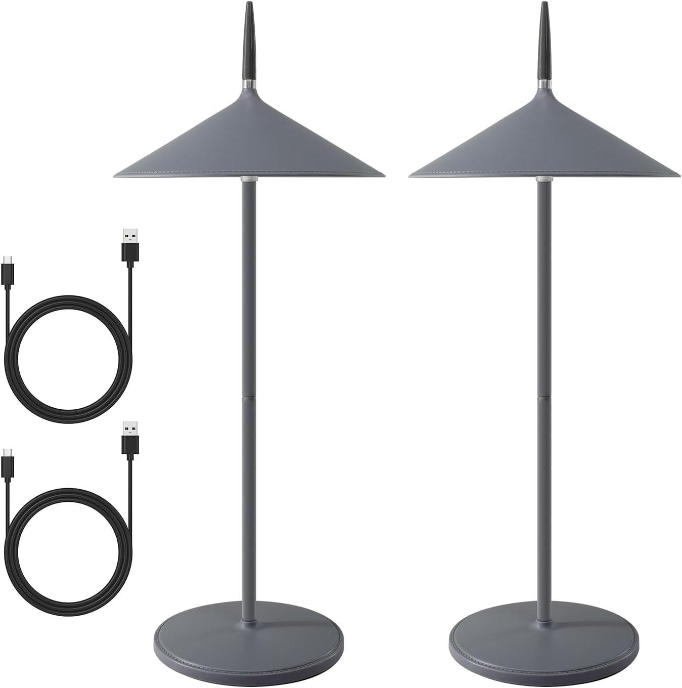 TISCHLEUCHTE Funkelich 15.4/37.6/15.4 cm（2er-set） - Dunkelgrau, Metall (15.4/15.4/37.6cm) - ZMH