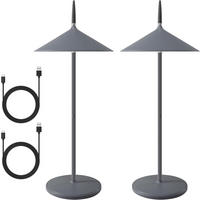 TISCHLEUCHTE Funkelich 15.4/37.6/15.4 cm（2er-set） - Dunkelgrau, Metall (15.4/15.4/37.6cm) - ZMH