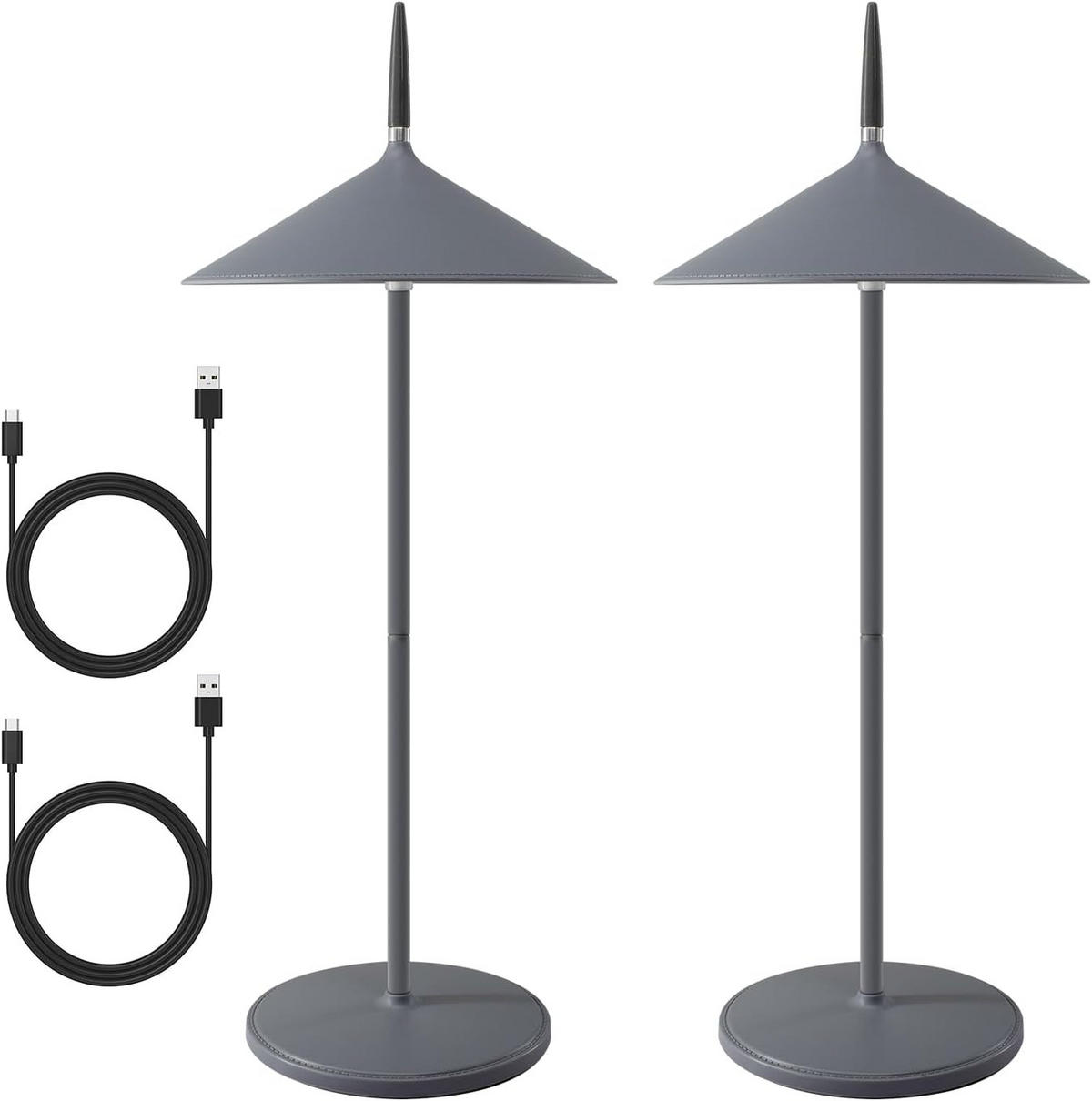 TISCHLEUCHTE Funkelich 15.4/37.6/15.4 cm（2er-set） - Dunkelgrau, Metall (15.4/15.4/37.6cm) - ZMH