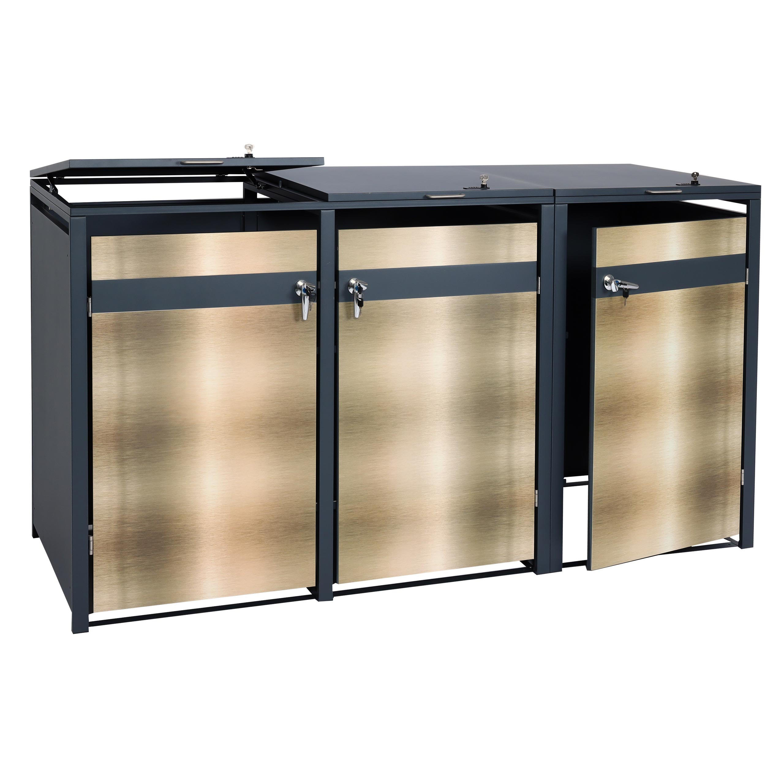 Proregal Mülltonnenbox Gold 200x117x80 cm