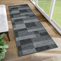 TEPPICHLÄUFER Anti-Rutsch Graphitfarben rutschfest Gummiunterlage 80/200 cm - Graphitfarben, Textil (80/200cm) - Tapiso