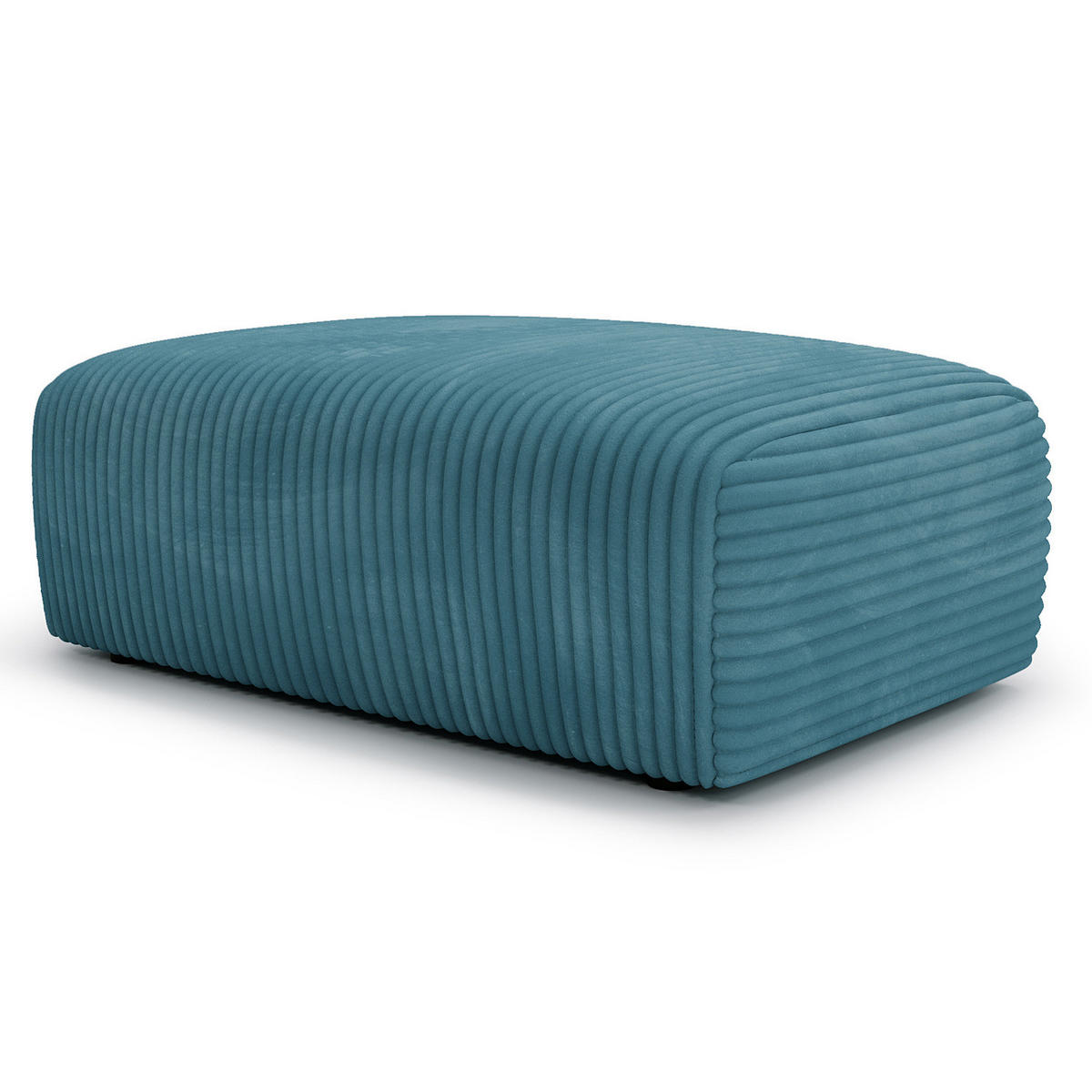 POLSTERHOCKER - Cord - Türkis/Schwarz, Kunststoff/Textil (110/40/72cm) - home24