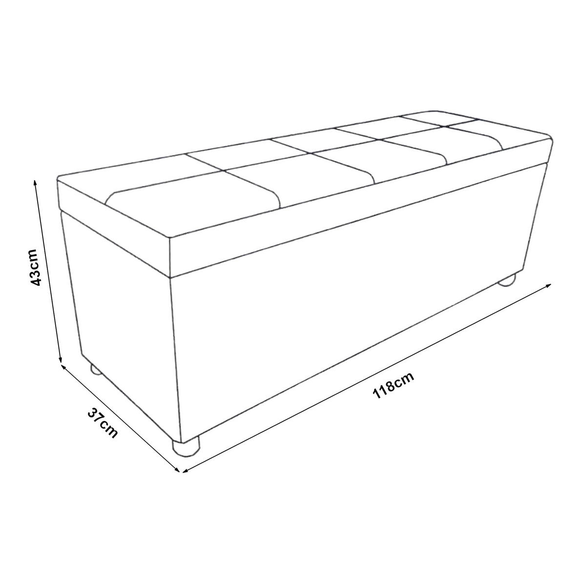 TRUHENBANK - Weiß, Holz/Kunststoff (118/43/37cm) - [en.casa]