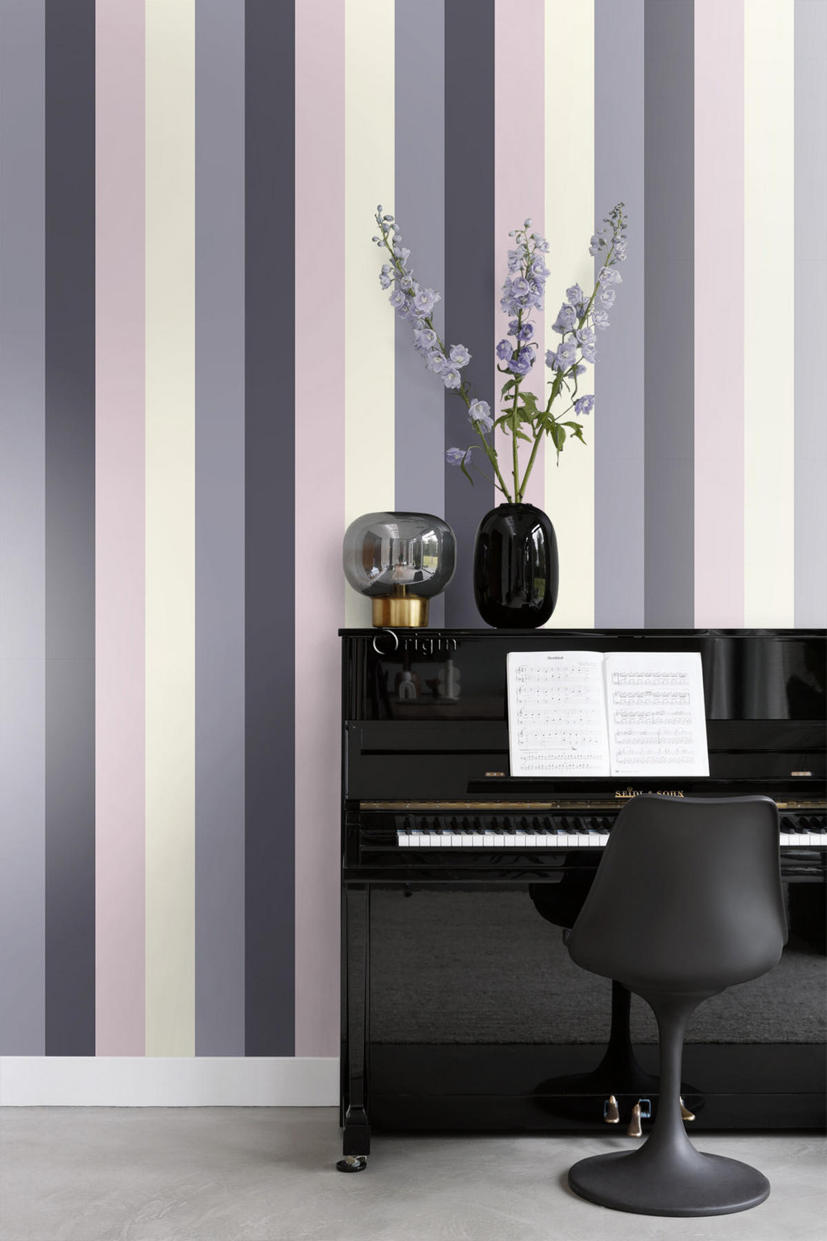 TAPETE Streifen 53 cm x 10.05 m - Lila, Papier (53/1000cm) - Origin Wallcoverings