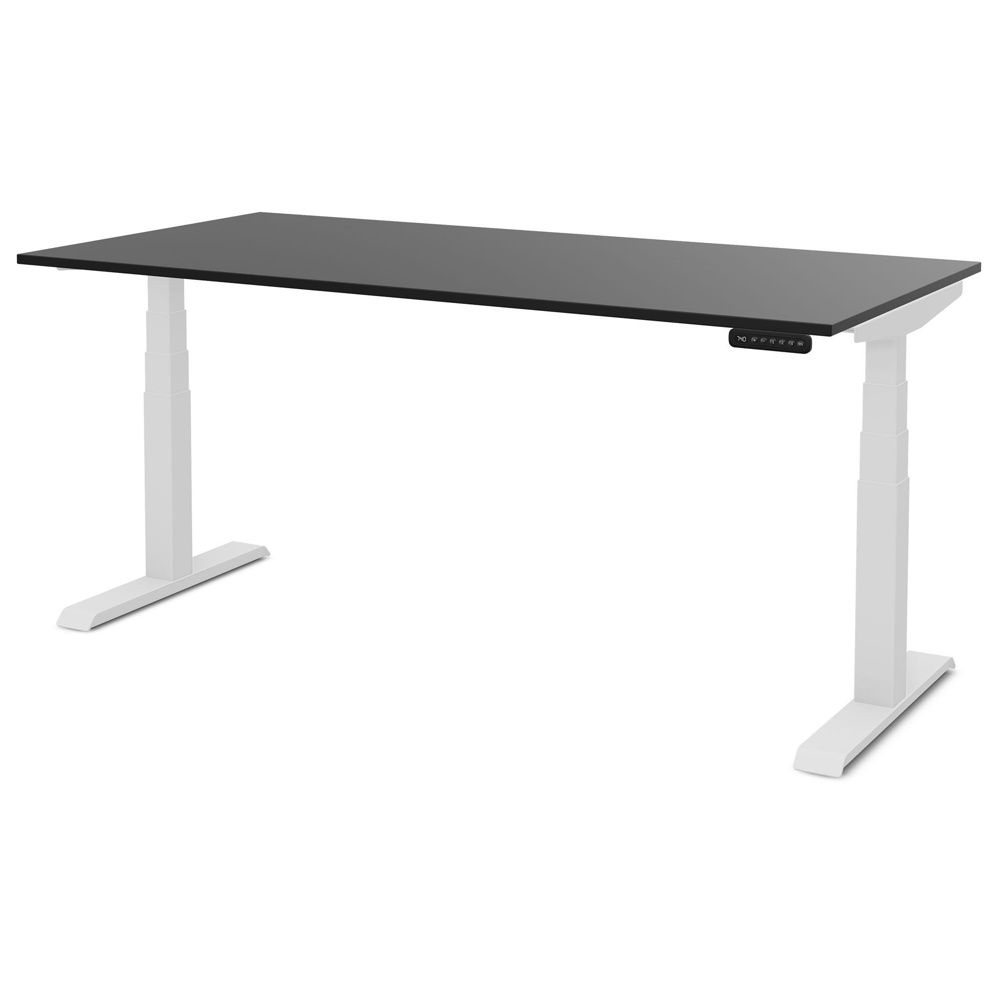 SCHREIBTISCH Elektrisch Höhenverstellbarer Familien Schreibtisch Pitino Schwarz Signalweiß 160/80/52.5-121cm - Schwarz/Weiß, Holzwerkstoff/Metall (80/160/121cm) - ASSMANN